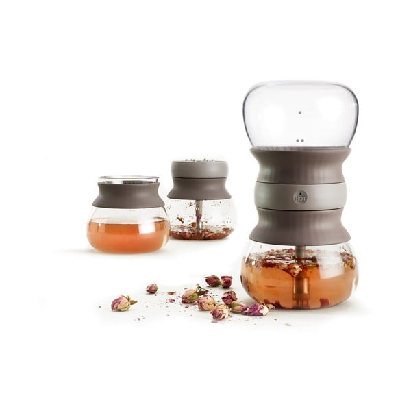 Gaiši brūna stikla tējkanna ar sietiņu 500 ml – Lékué-image-4