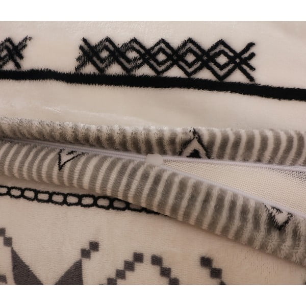 Melna/krēmkrāsas vienvietīga mikroplīša gultas veļa 140x200 cm – My House-image-4