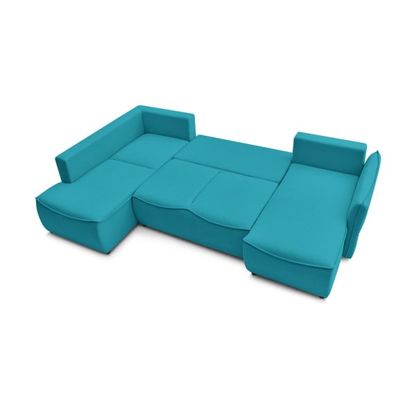 Tirkīzzils salokāms stūra dīvāns (ar kreiso stūri) Leon – Bobochic Paris-image-4