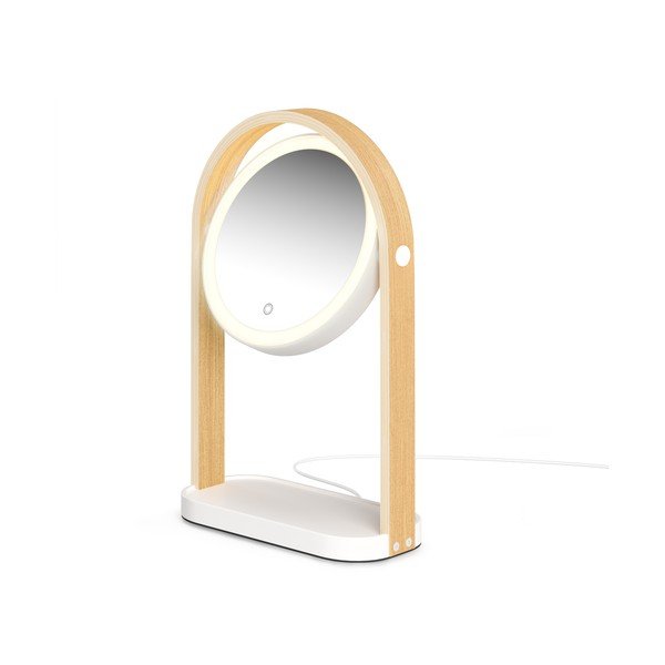Kosmētikas spogulis ar masīvkoka rāmi (ar 10x palielinājumu) 12x38 cm Bellwood – Umbra