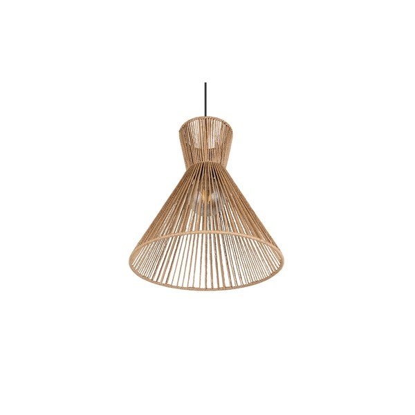 Dabīga toņa metāla piekaramā lampa ar papīra auklas abažūru ø 35 cm Rosalie – Reality-image-4