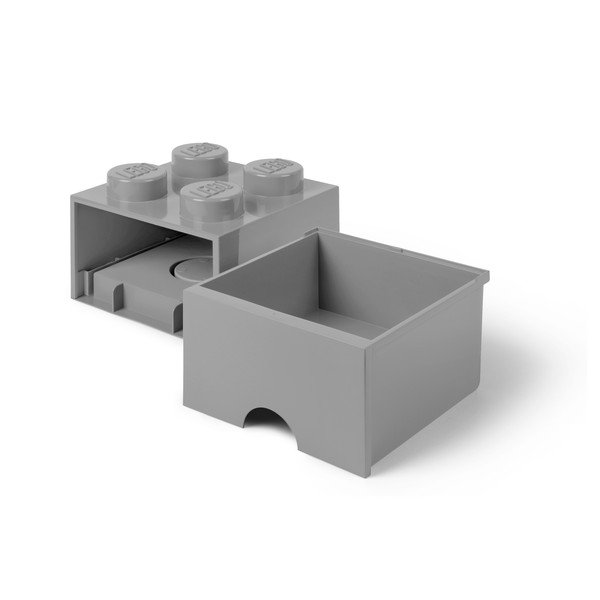 Pelēka kvadrātveida glabāšanas kaste LEGO®-image-2