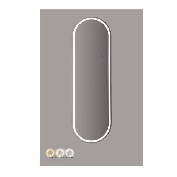 Sienas spogulis ar gaismu 50x160 cm Oval – Mauro Ferretti-image-2