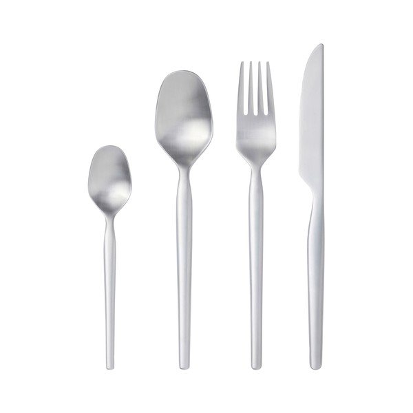 Sudraba krāsas nerūsējošā tērauda galda piederumi (16 gab.) Dorotea – Gense