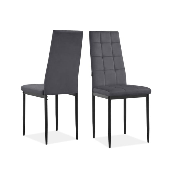 Antracīta pelēki samta pusdienu krēsli (2 gab.) Becca – Støraa-image-3