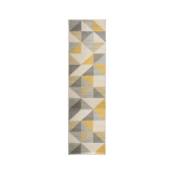 Pelēks un dzeltens paklājs Flair Rugs Urban Triangle, 60 x 220 cm