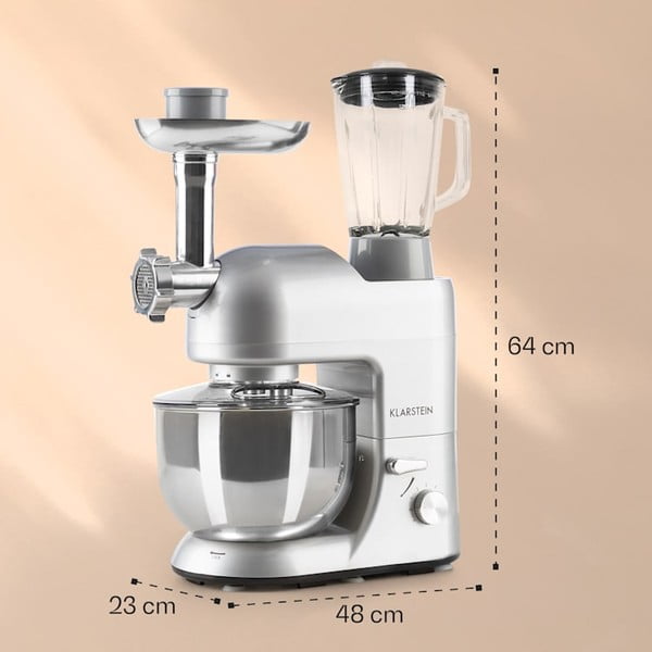 Pelēks universāls virtuves kombains Klarstein Lucia Argentea-image-2