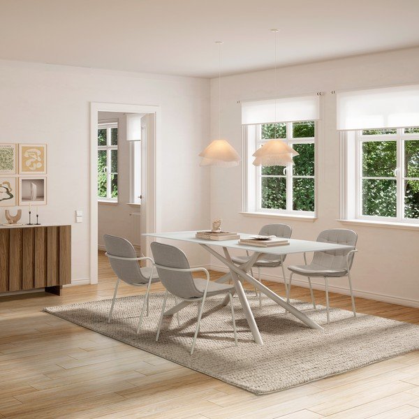 Bēšs polsterēts pusdienu krēsls ar roku balstiem Angie – Marckeric-image-1