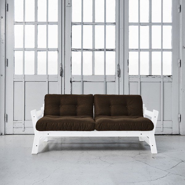 Dīvāns gulta Karup Step White/Choco Brown-image-1