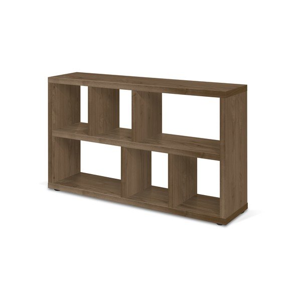 Brūns grāmatplaukts ar riekstkoka imitāciju 150x83 cm Berlin – TemaHome-image-4