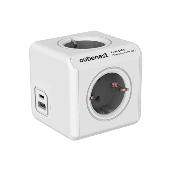 Kontaktligzda 13 cm PowerCube ReWirable USB Schuko – Cubenest