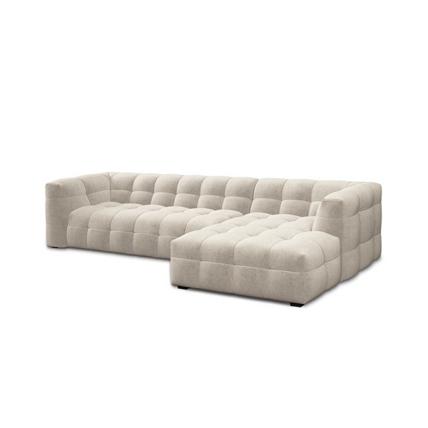 Bēšs samta stūra dīvāns Windsor & Co Sofas Vesta, labais stūris-image-3