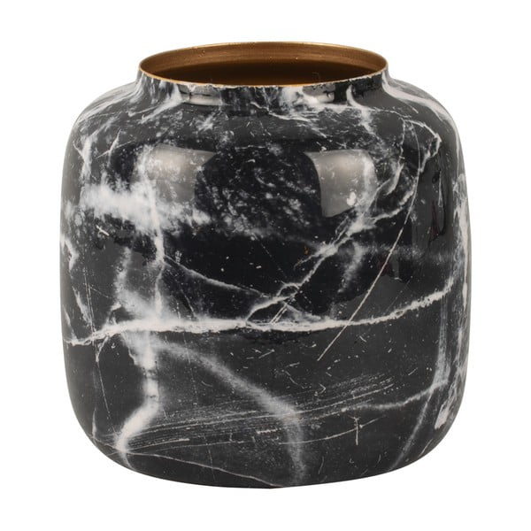 Melnbalts dzelzs svečturis PT LIVING Marble, augstums 19,5 cm