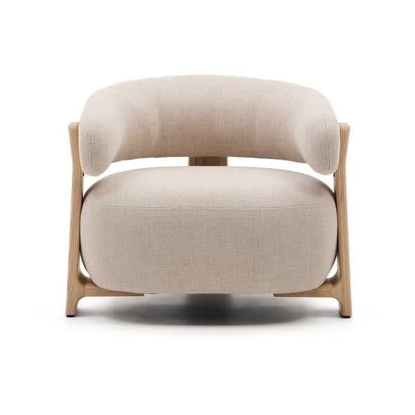 Bēšs atpūtas krēsls no šenila auduma Granite – Kave Home-image-2