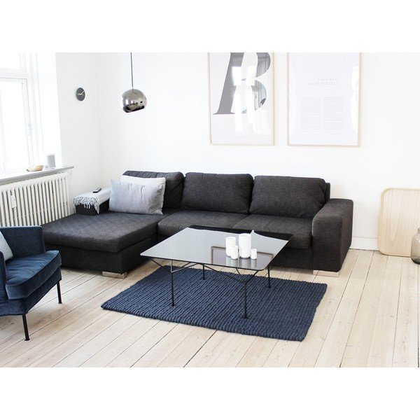Zils vilnas bumbiņu paklājs Wooldot Ball Rugs, 100 x 150 cm-image-2