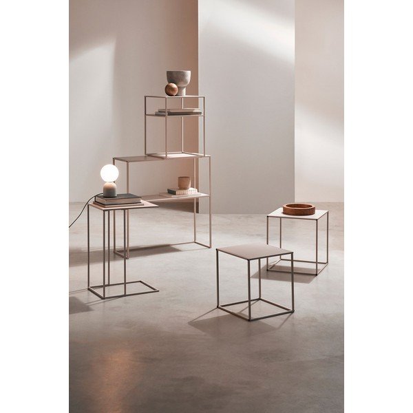 Bēši metāla žurnālgaldiņi (2 gab.) 38x38 cm Alrik – Yes Everyday-image-4