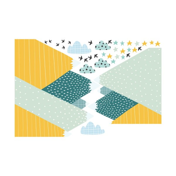 Sienas uzlīme Ambiance Giant Kid Sticker Scandinavian Mountains Ziska-image-1