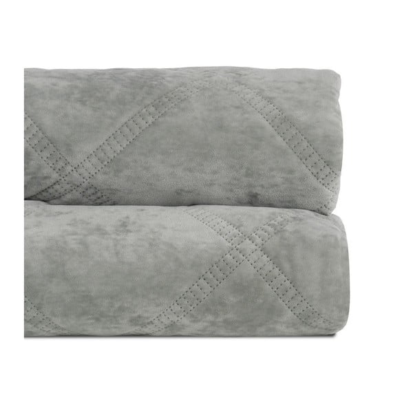 Dūmakaini zaļš samta stepēts gultas pārklājs 230x260 cm – Ixia