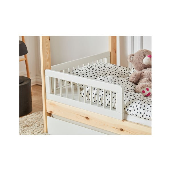 2 baltu baltu barjeru komplekts bērnu gultiņai Pinio Basic, 200 x 90 cm-image-2