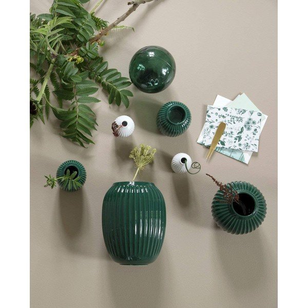 Zaļa keramikas vāze Kähler Design Hammershoi, augstums 20 cm-image-1