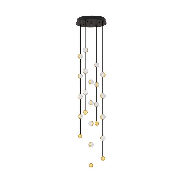 Matēti melna alumīnija LED piekaramā lampa ar regulējamu spilgtumu ar akrila stikla abažūru ø 38 cm Alcinoe – Nova Luce