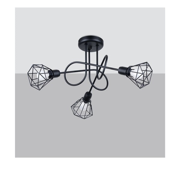 Melna griestu lampa ø 10 cm Varpu – Sollux-image-4