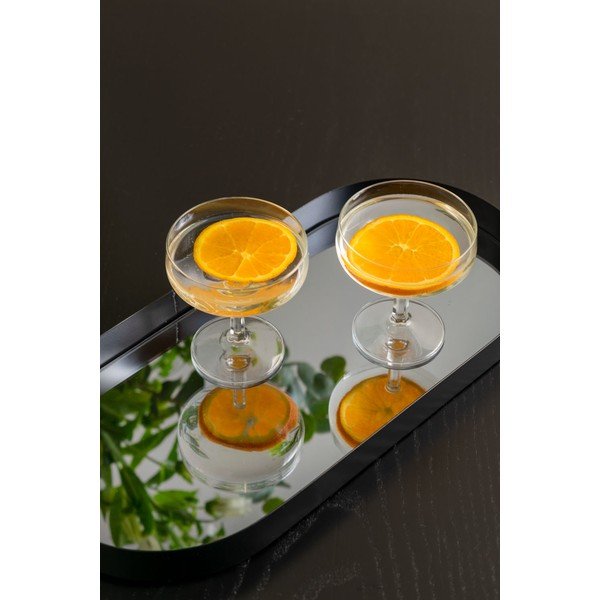 Melna paplāte ar spoguli PT LIVING Oval, platums 18 cm-image-1