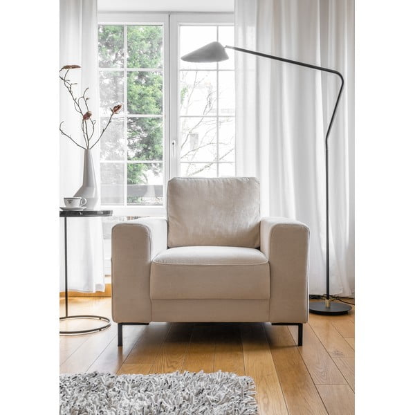 Bēšs velveta atpūtas krēsls Lofty Lilly – Miuform-image-1