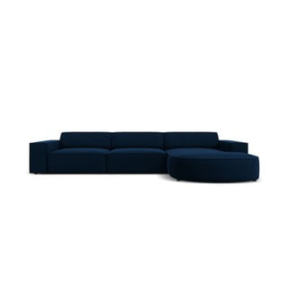 Zils samta stūra dīvāns (labais stūris) Jodie – Micadoni Home