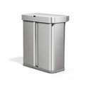 Sudraba krāsas atkritumu šķirošanas/bezkontakta tērauda atkritumu tvertne 34+24 l Dual Sensor – simplehuman