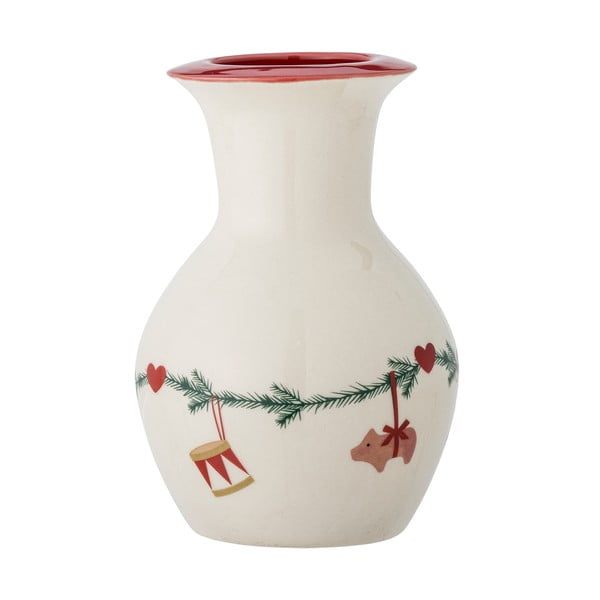 Balta māla vāze ar Ziemassvētku motīvu (augstums 16 cm) Yule – Bloomingville