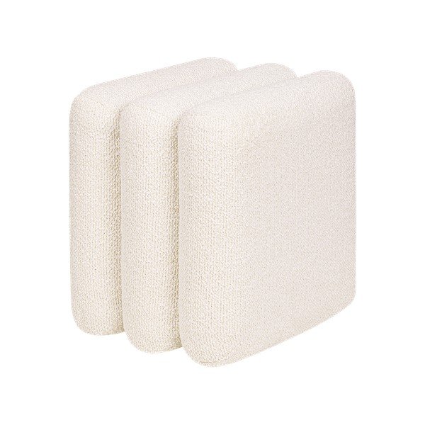 Bēšs pufs no buklē auduma Radd – noo.ma