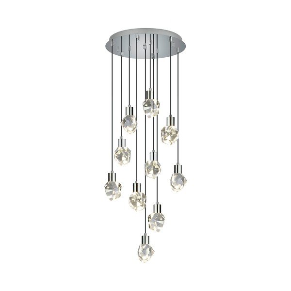 Sudraba krāsas LED piekaramā lampa ar stikla abažūru ø 51,5 cm Verano – Trio Select