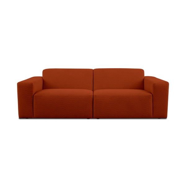 Ķieģeļu sarkans dīvāns no buklē auduma 228 cm Roxy – Scandic