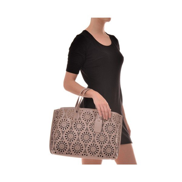 Rozā un smilškrāsas ādas rokassomiņa Mangotti Somas Lulia-image-3