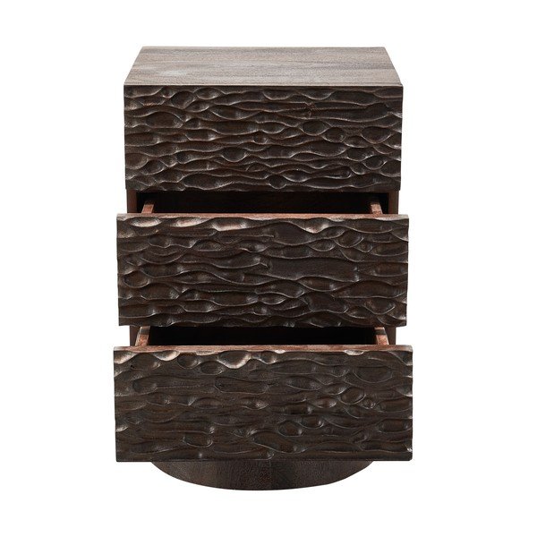 Tumši brūns mango masīvkoka naktsskapītis Crumble – WOOOD-image-2