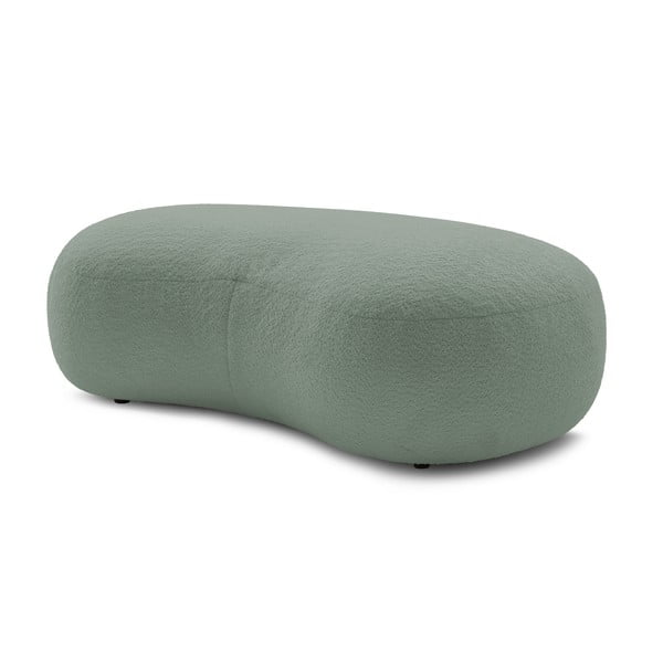 Gaiši zaļš buklē auduma pufs Saint-Germain – Bobochic Paris-image-3