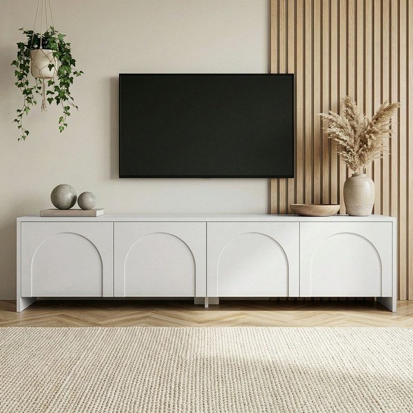 Balts TV galdiņš 180x45x32 cm Aurelia – Kalune Design-image-2