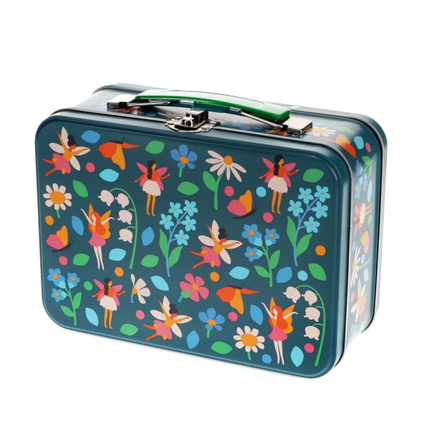 Tumši zils metāla bērnu čemodāns 19x8x17 cm Fairies in the Garden – Rex London-image-4