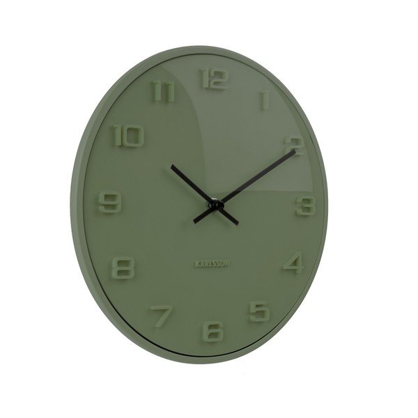 Zaļš sienas pulkstenis Karlsson Elevated, ⌀ 25 cm-image-1