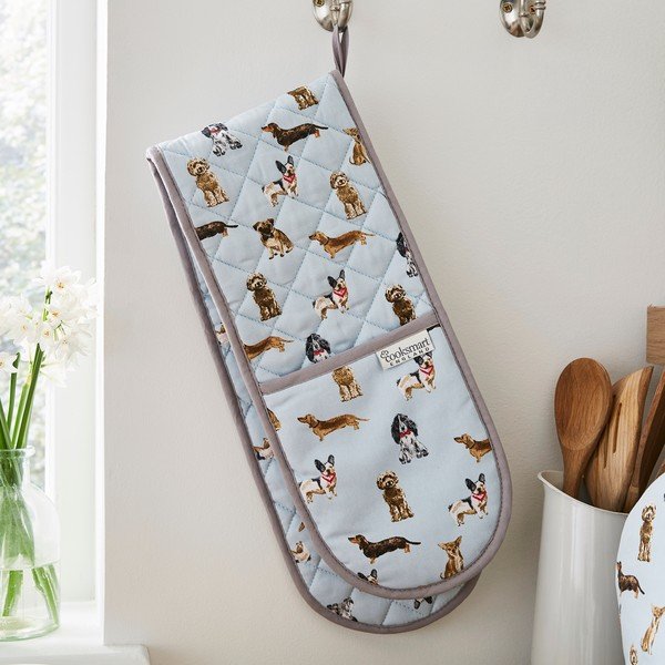 Dubultie kokvilnas virtuves cimdi Cooksmart® Curious Dogs-image-1