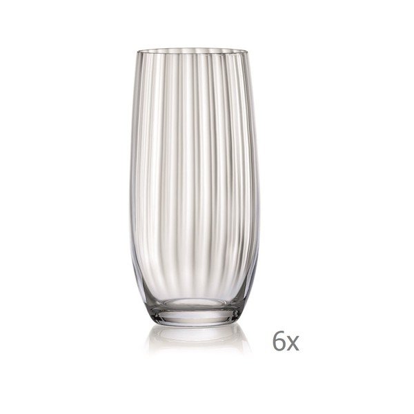 6 glāžu komplekts Crystalex Waterfall, 350 ml-image-1