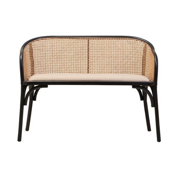 Melns/dabīga toņa polsterēts sols Cebu – Premier Housewares-image-2