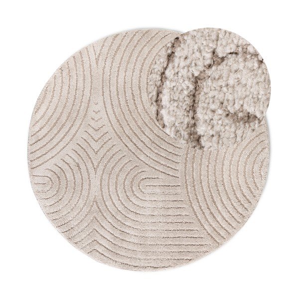 Bēšs apaļš paklājs ø 160 cm Panglao New York Taupe – Elle Decoration