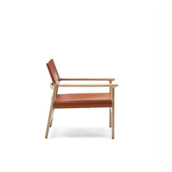 Konjakbrūns ādas atpūtas krēsls Jan – Kave Home-image-3