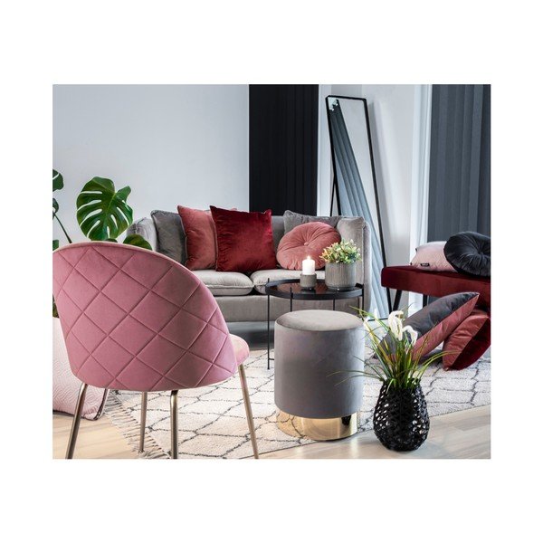 Pelēks spilvens ar samta pārvalku House Nordic Luso, ø 45 cm-image-3