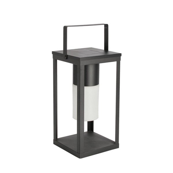 Melna LED laterna ar saules baterijām/ar USB (augstums 38 cm) Solar – Bizzotto