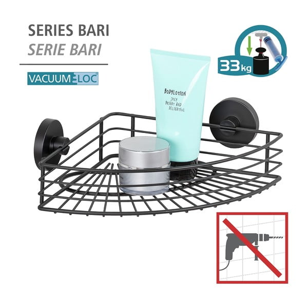 Melns stūra plaukts Wenko Vacuum-Loc® Bari-image-4