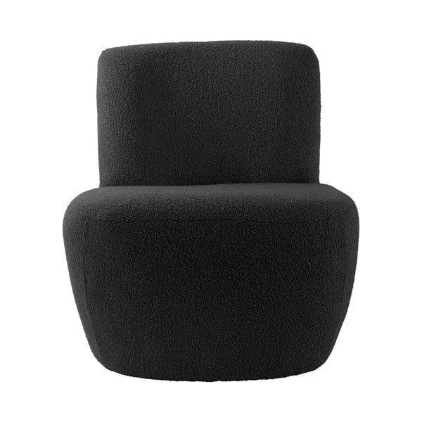 Melns atpūtas krēsls no buklē auduma Ada – Leitmotiv