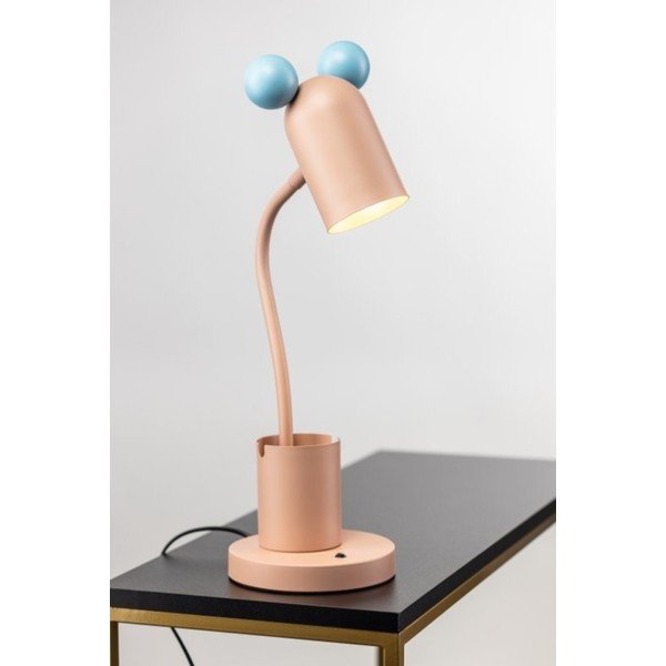 Gaiši zila/rozā galda lampa ar metāla abažūru (augstums 50 cm) Mouse – GTV-image-1